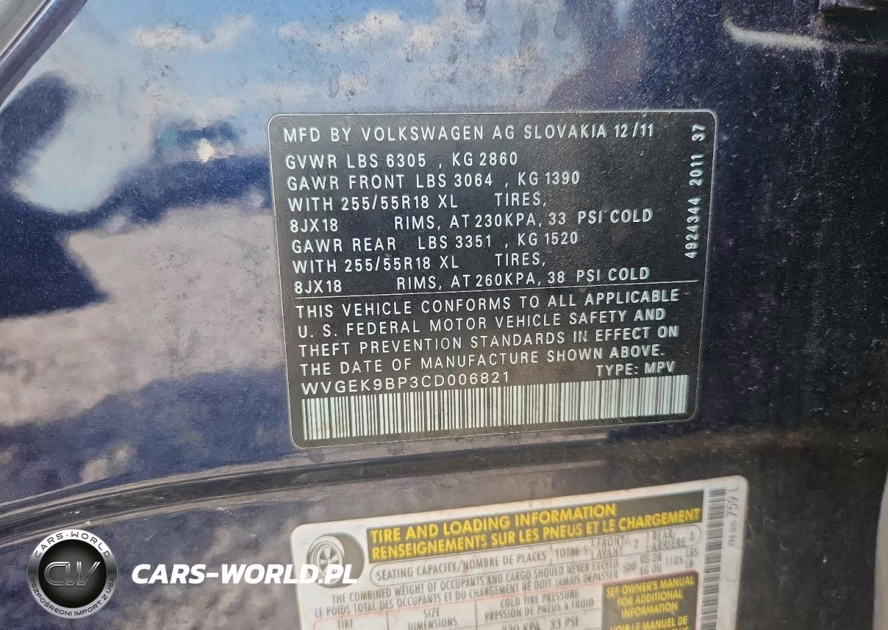 2012 Volkswagen Touareg V6 Tdi VIN:WVGEK9BP3CD006821 - 13