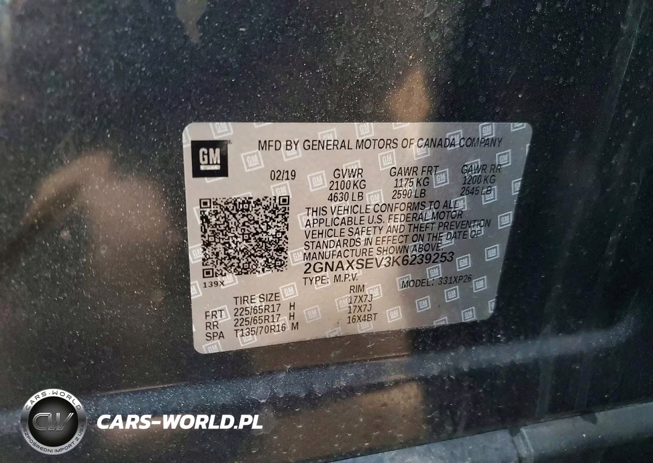 2019 Chevrolet Equinox Ls VIN:2GNAXSEV3K6239253 - 13