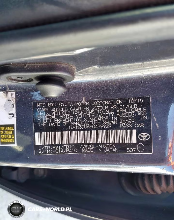 2015 Toyota Prius Two VIN:JTDKN3DU6F0479929 - 12