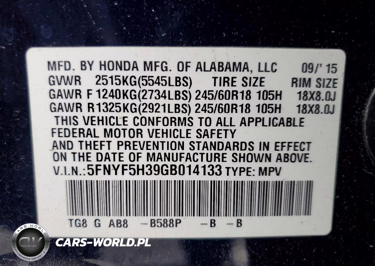2016 Honda Pilot Ex VIN:5FNYF5H39GB014133 - 13