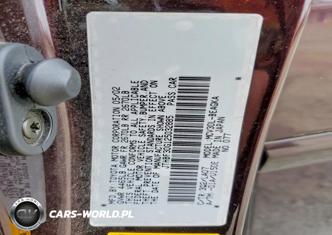 2002 Lexus Es 300 VIN:JTHBF30G125032885 - 12