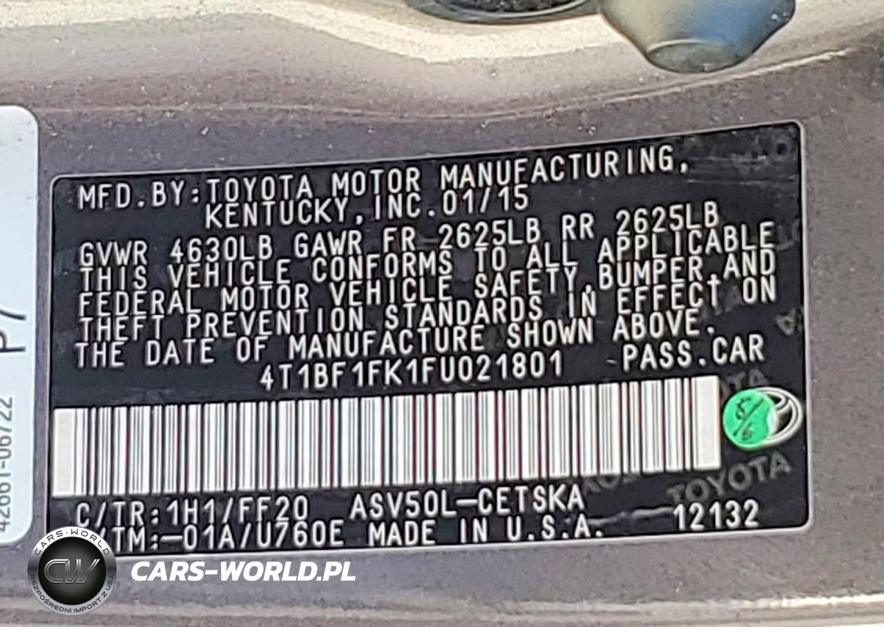 2015 Toyota Camry Se VIN:4T1BF1FK1FU021801 - 13