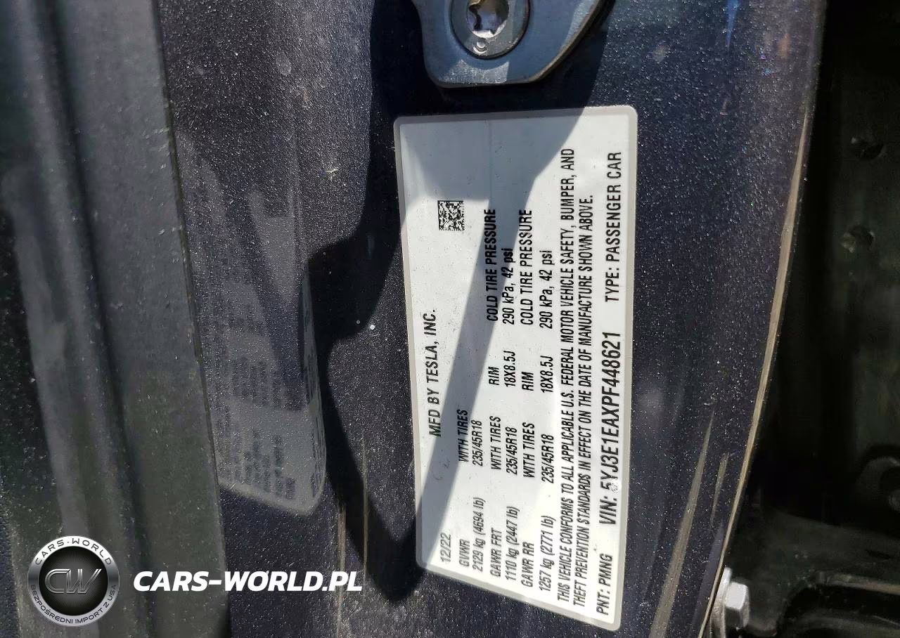 2023 Tesla Model 3 VIN:5YJ3E1EAXPF448621 - 12