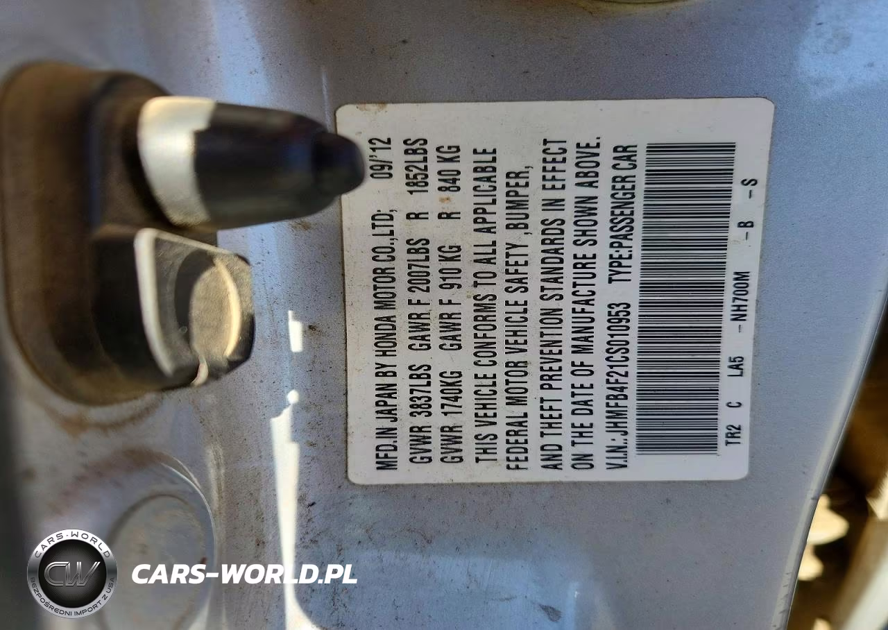 2012 Honda Civic VIN:JHMFB4F21CS010953 - 12