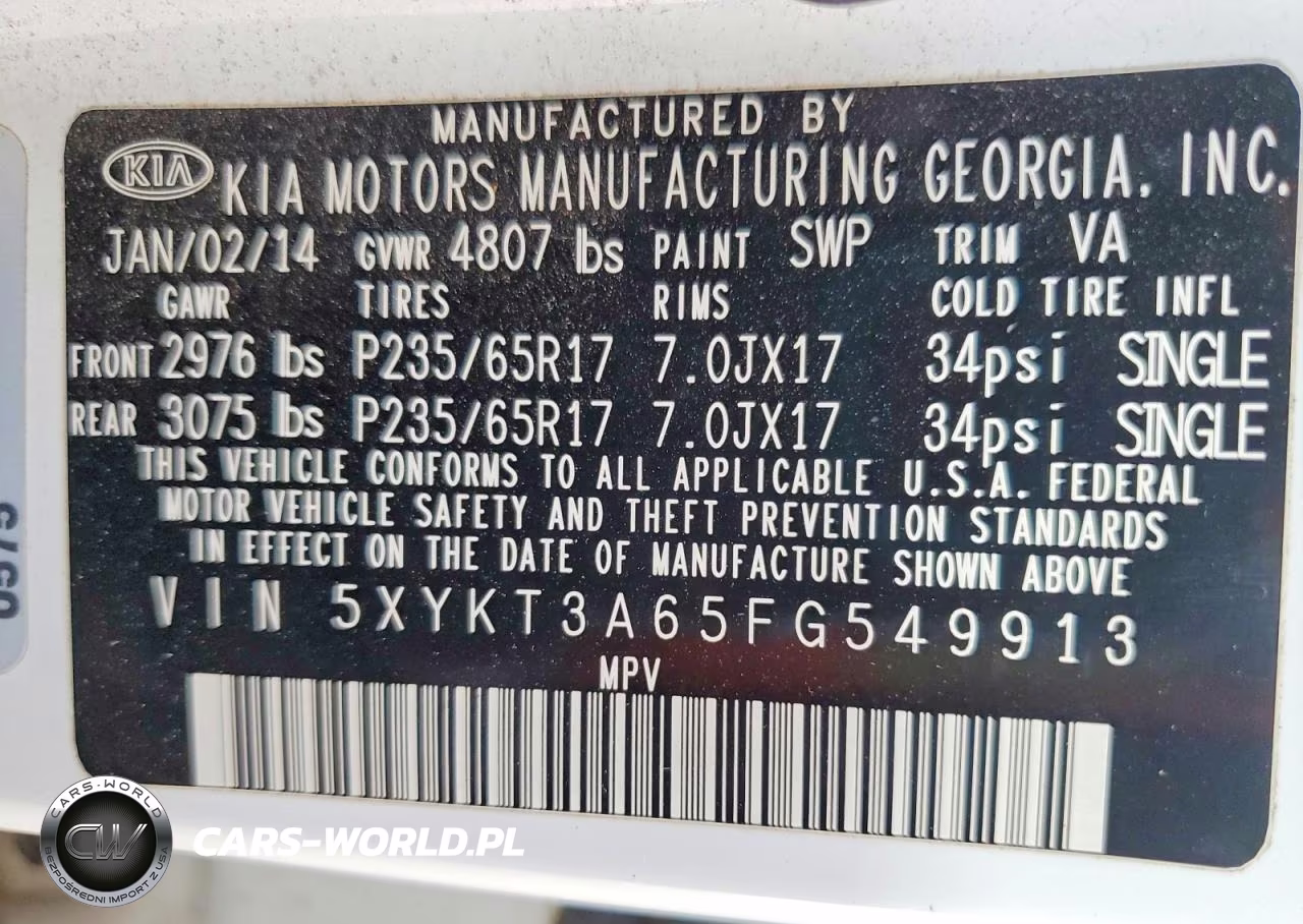2015 Kia Sorento Lx VIN:5XYKT3A65FG549913 - 12