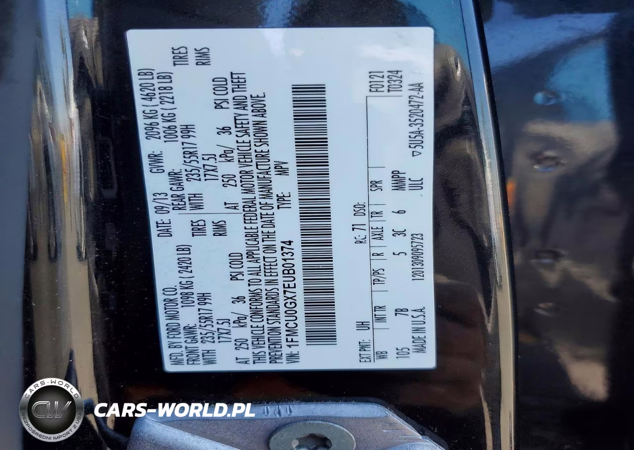 2014 Ford Escape Se VIN:1FMCU0GX7EUB01374 - 13
