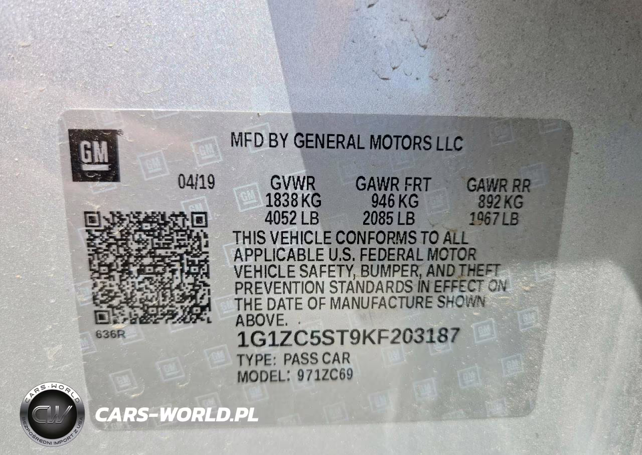 2019 Chevrolet Malibu Ls VIN:1G1ZC5ST9KF203187 - 12