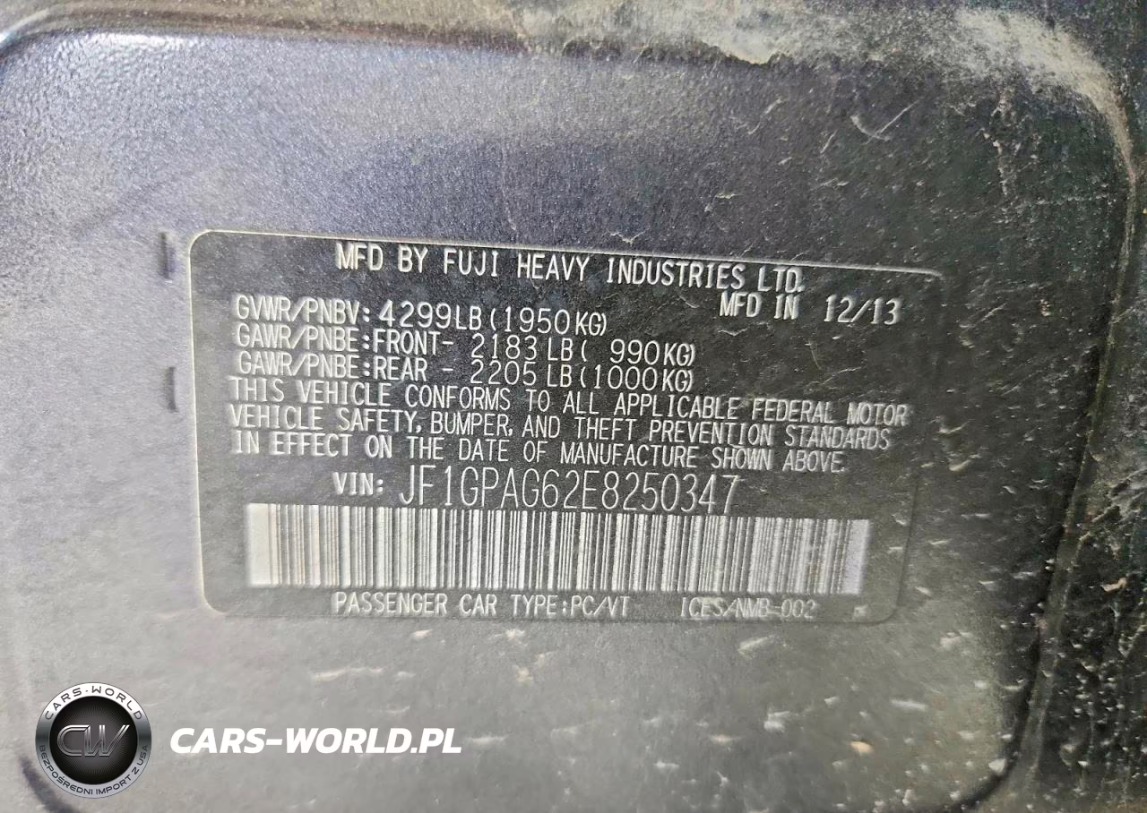 2014 Subaru Impreza Limited VIN:JF1GPAG62E8250347 - 13