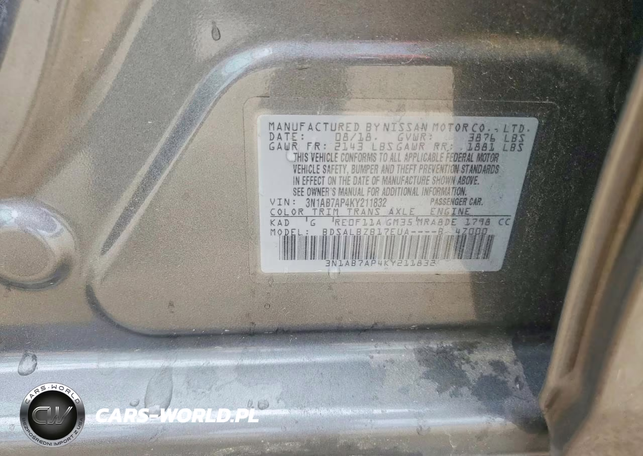 2019 Nissan Sentra S VIN:3N1AB7AP4KY211832 - 12
