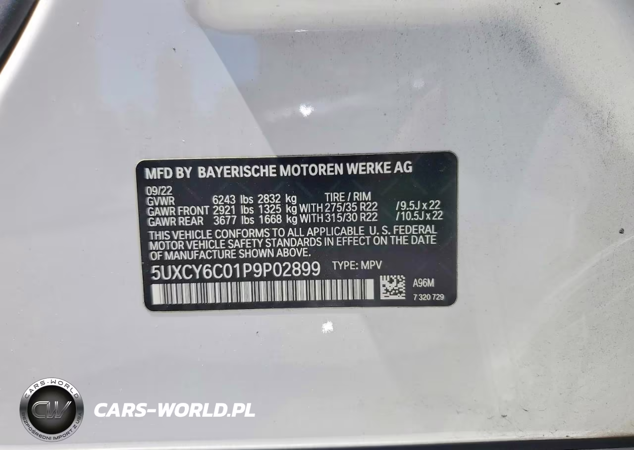 2023 BMW X6 xDrive40I VIN:5UXCY6C01P9P02899 - 13