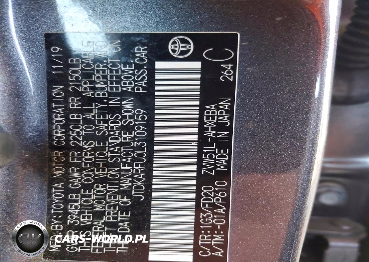 2020 Toyota Prius Le VIN:JTDKARFU0L3109159 - 12