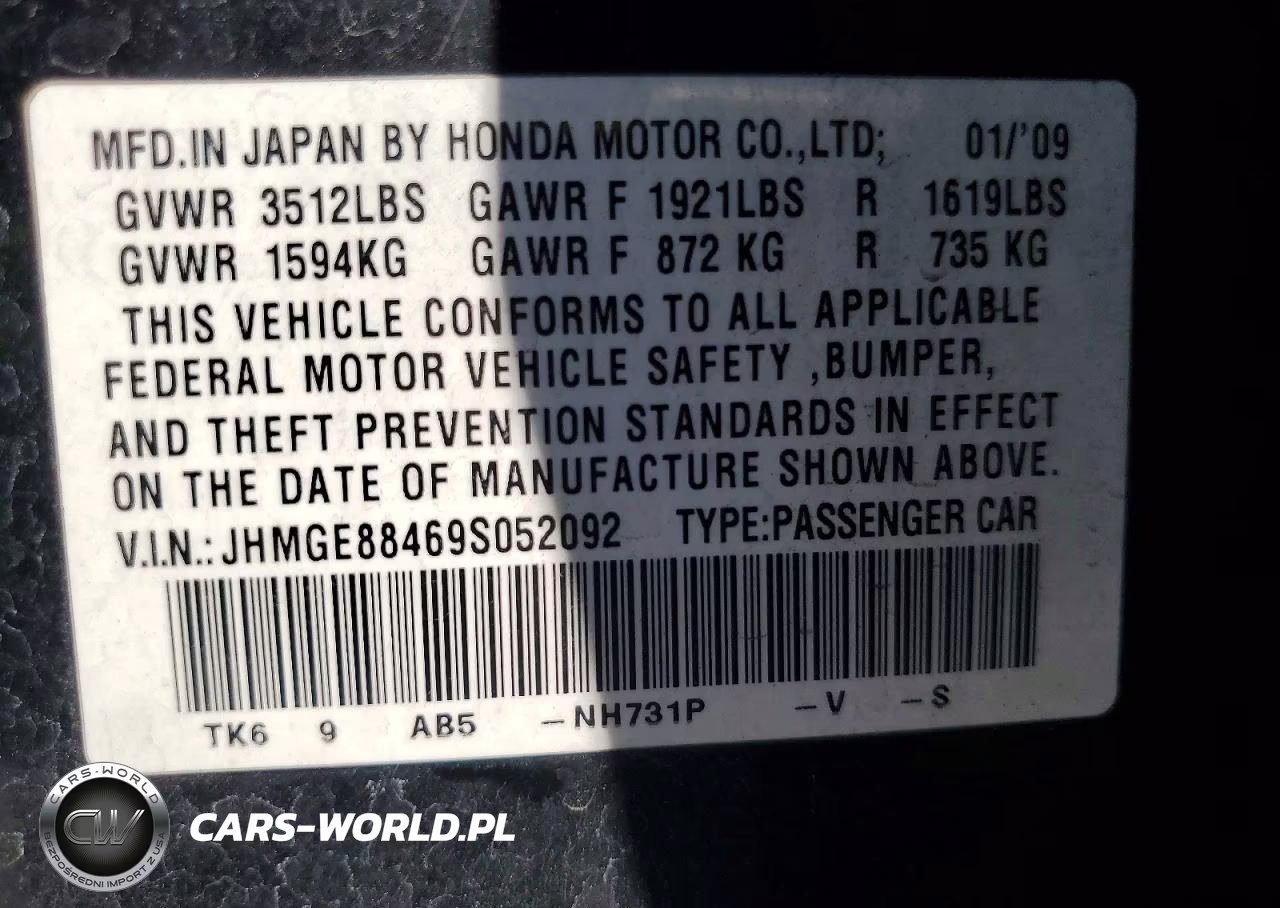 2009 Honda Fit Sport VIN:JHMGE88469S052092 - 13