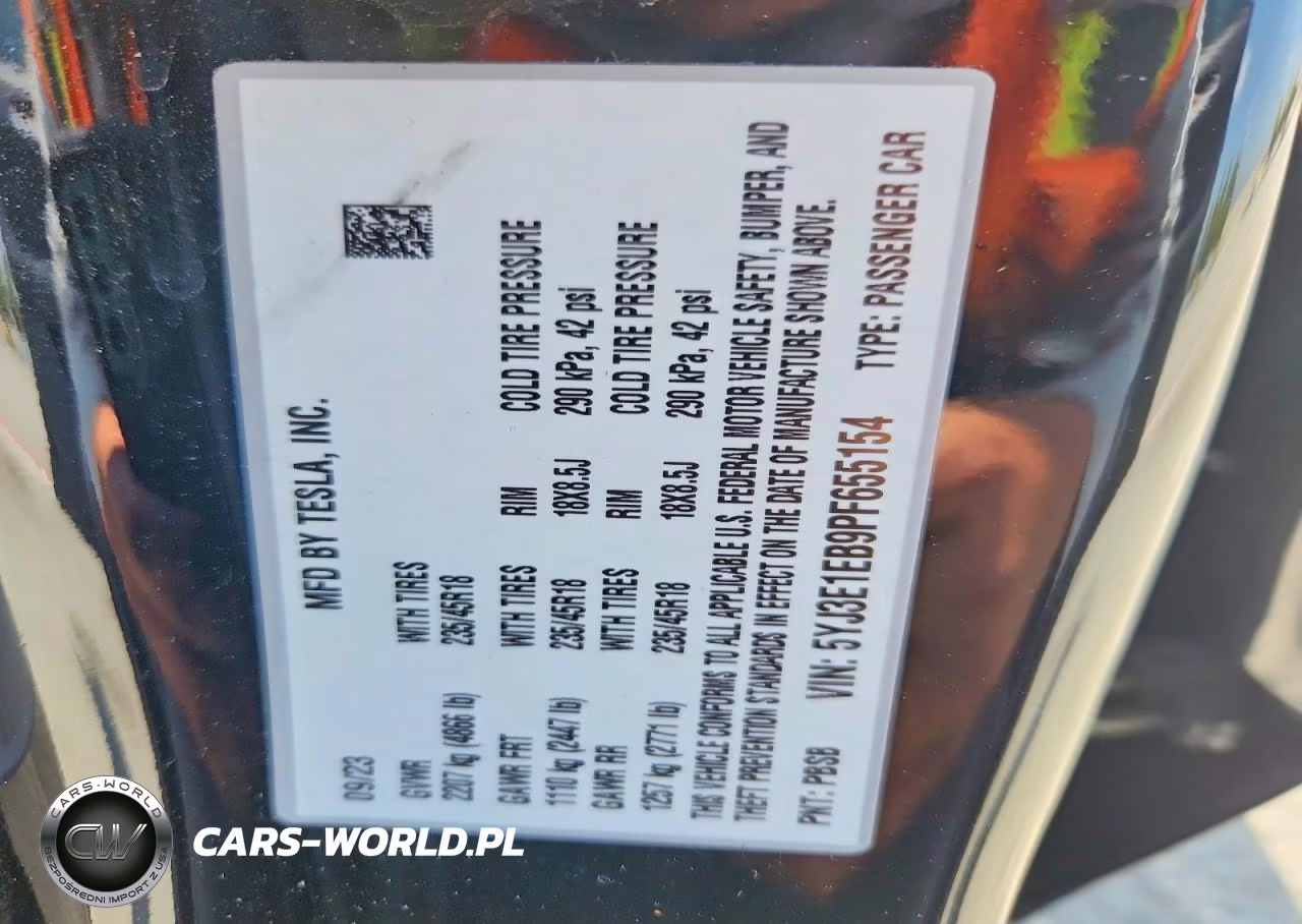 2023 Tesla Model 3 VIN:5YJ3E1EB9PF655154 - 12
