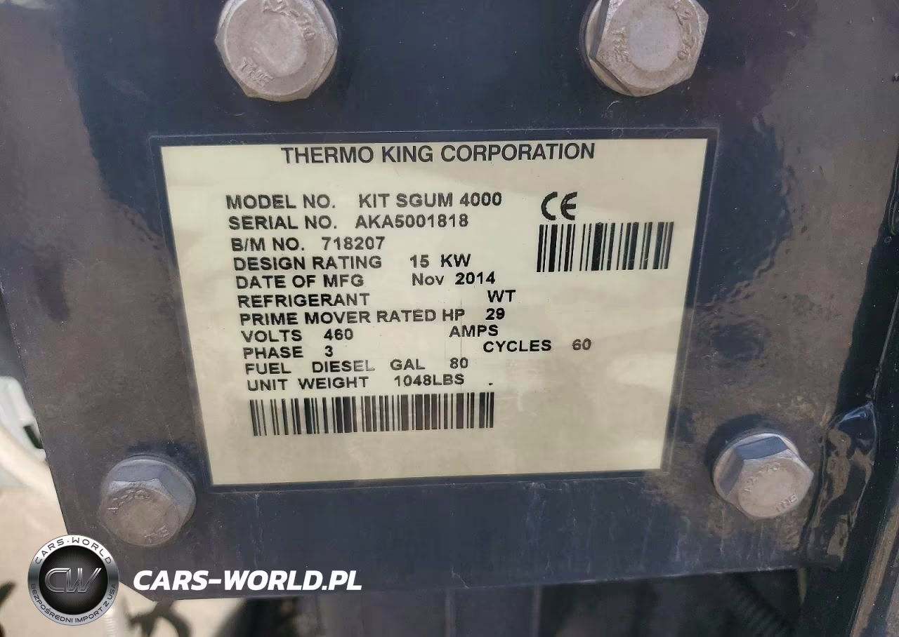 2014 Thermo King Sg 4000 - Generator Set VIN:AKA5001818 - 10