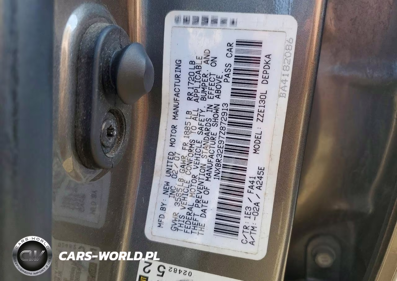 2007 Toyota Corolla Ce VIN:1NXBR32E97Z872913 - 12