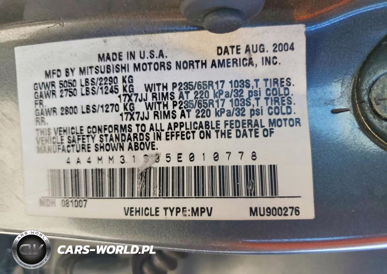 2005 Mitsubishi Endeavor Xls VIN:4A4MM31S05E010778 - 13