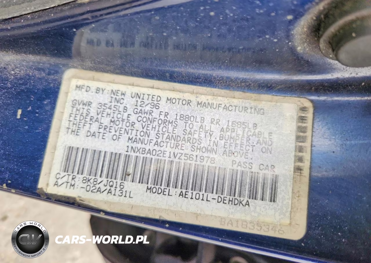1997 Toyota Corolla Base VIN:1NXBA02E1VZ561978 - 12