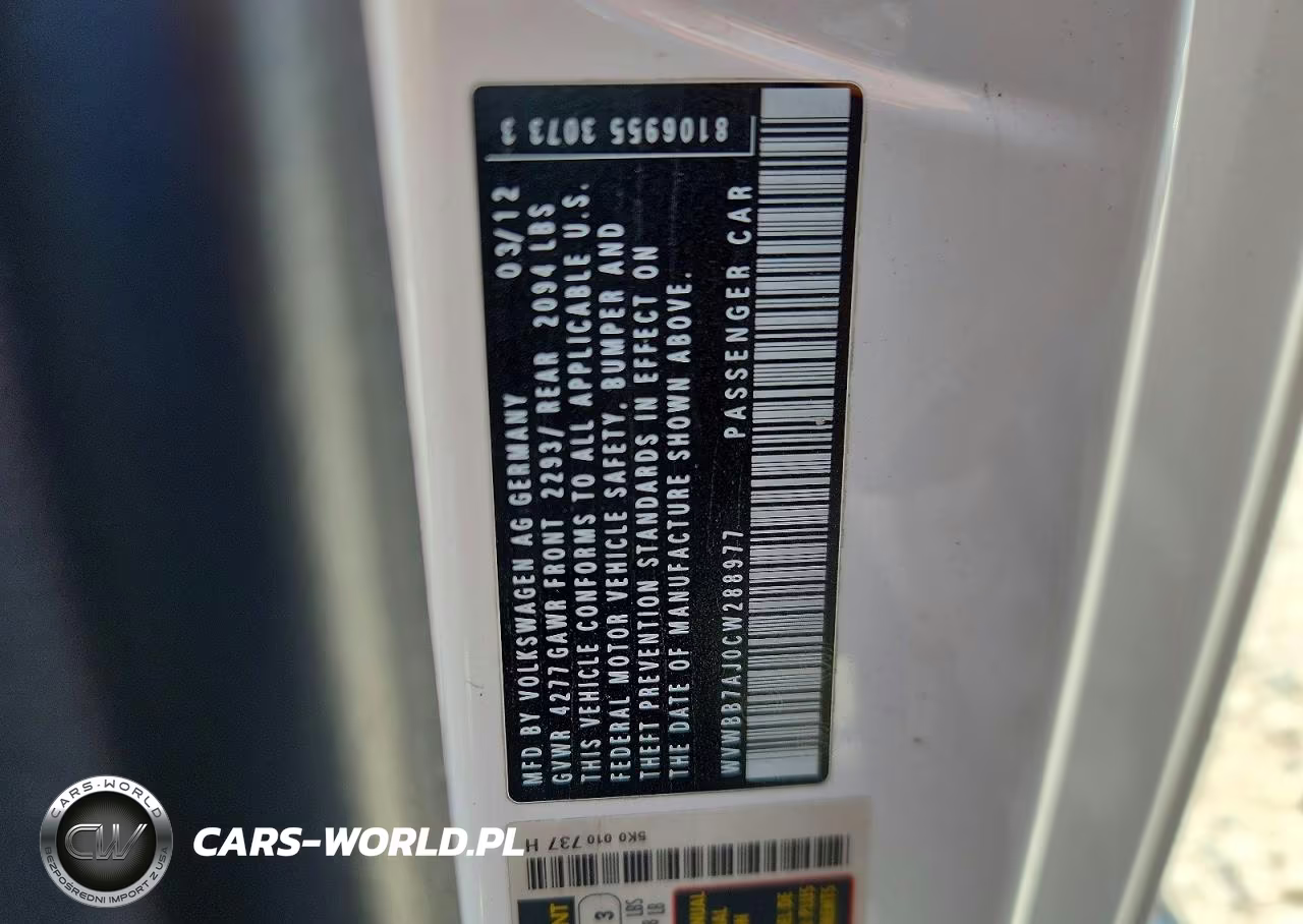 2012 Volkswagen Golf VIN:WVWBB7AJ0CW288977 - 12