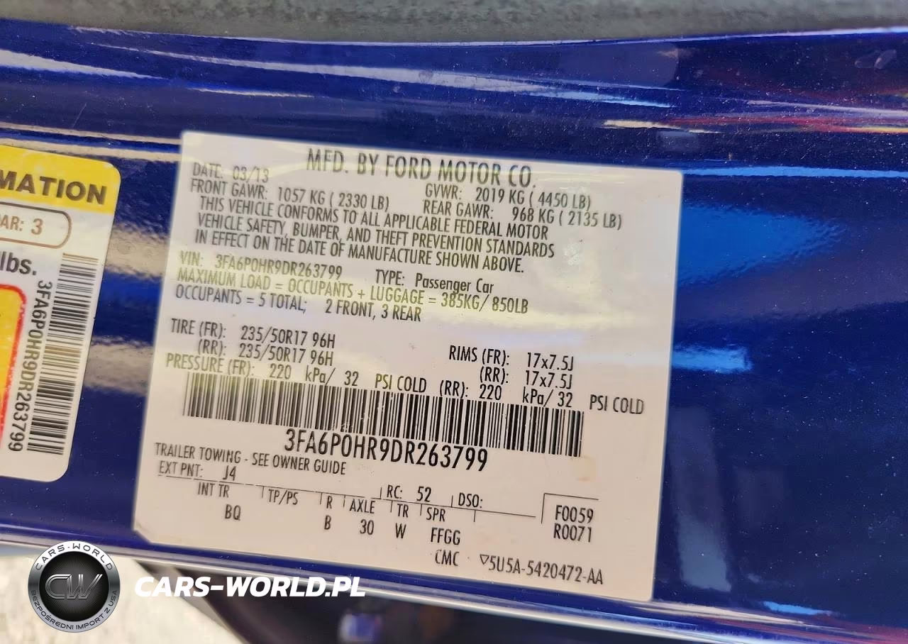2013 Ford Fusion Se VIN:3FA6P0HR9DR263799 - 12