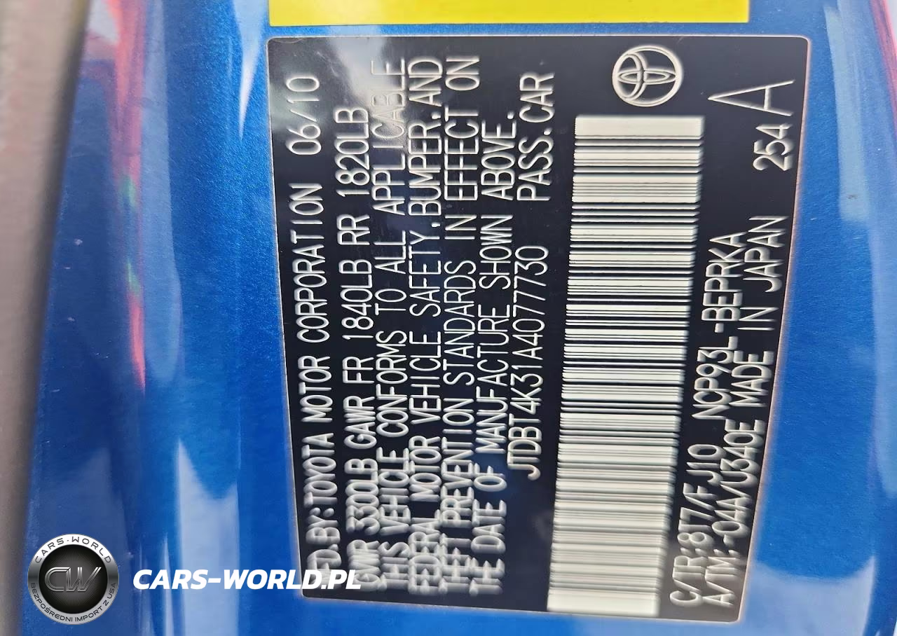 2010 Toyota Yaris Base VIN:JTDBT4K31A4077730 - 12