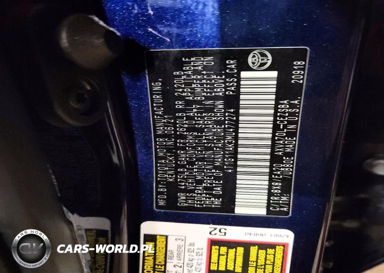 2021 Toyota Camry Se VIN:4T1G11AK3MU477274 - 12