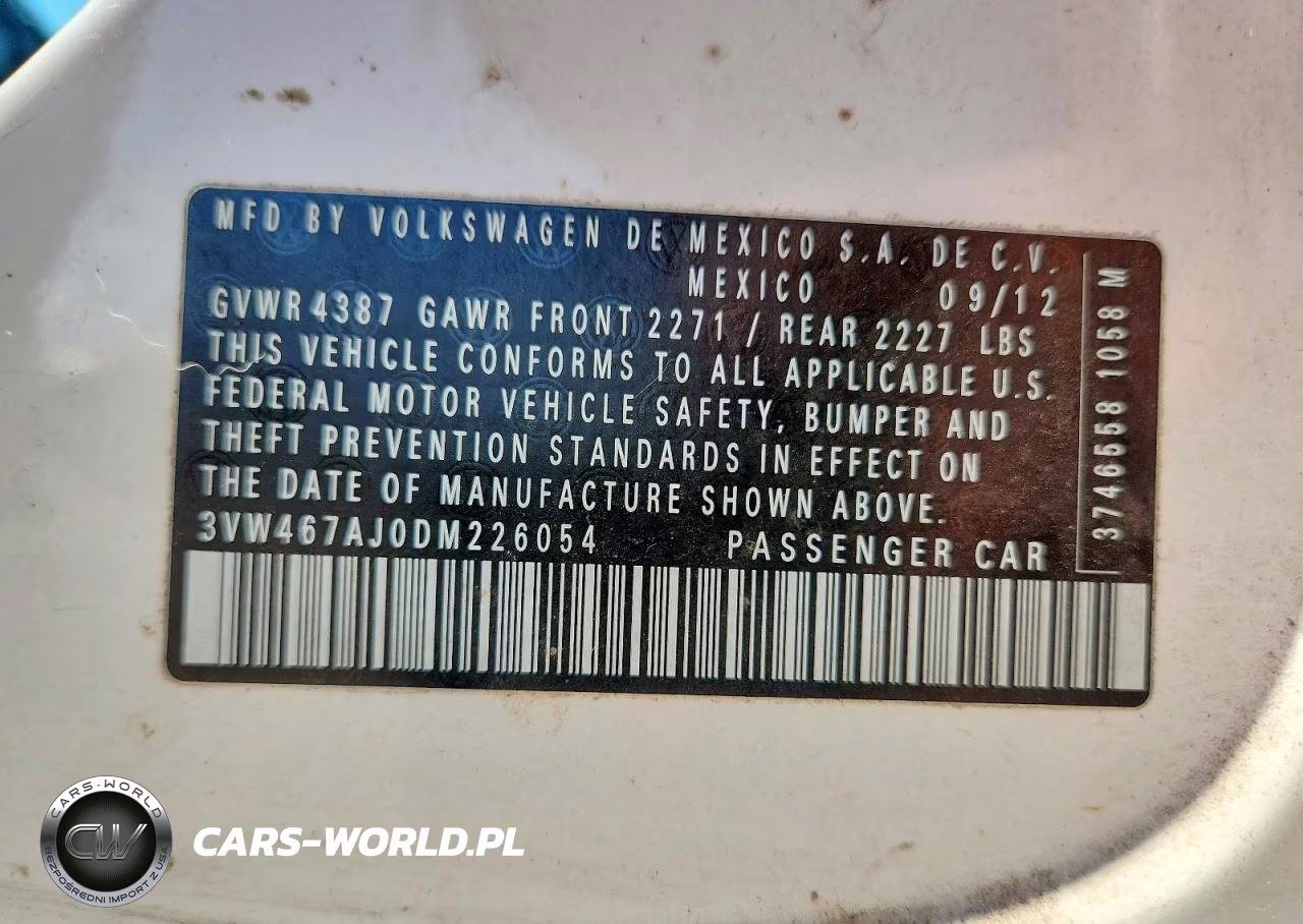 2013 Volkswagen Jetta Gli VIN:3VW467AJ0DM226054 - 12