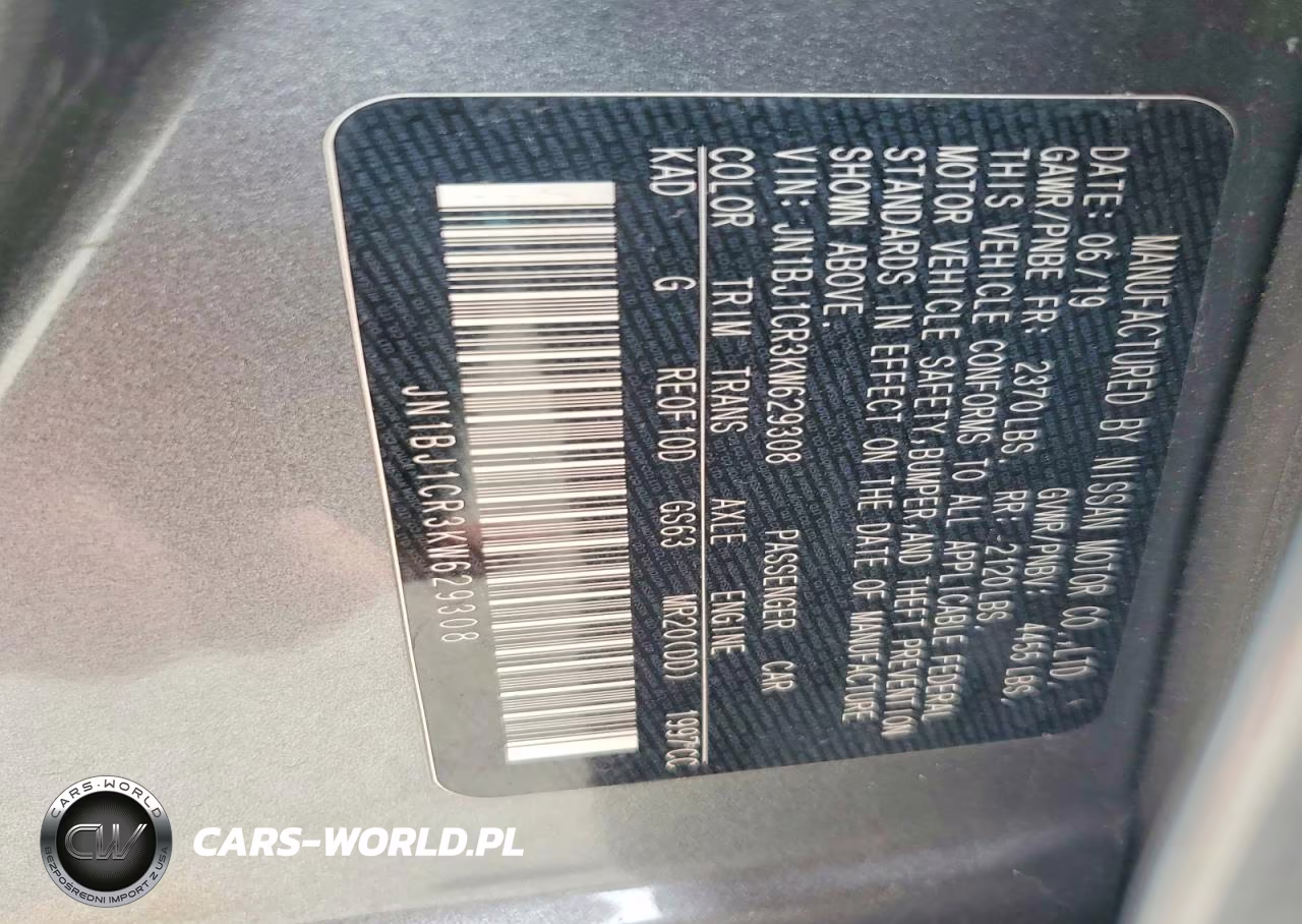 2019 Nissan Rogue Sport Sl VIN:JN1BJ1CR3KW629308 - 13