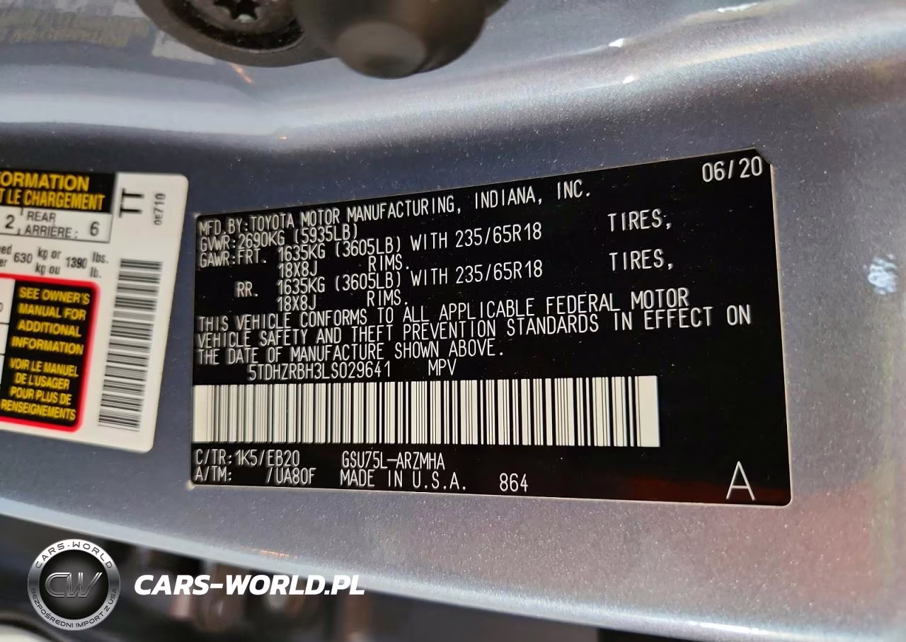 2020 Toyota Highlander Xle VIN:5TDHZRBH3LS029641 - 13