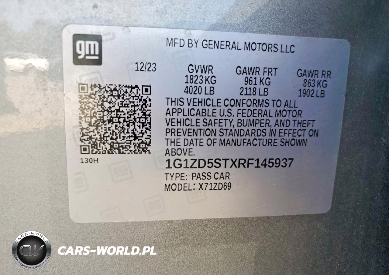 2024 Chevrolet Malibu Lt VIN:1G1ZD5STXRF145937 - 12