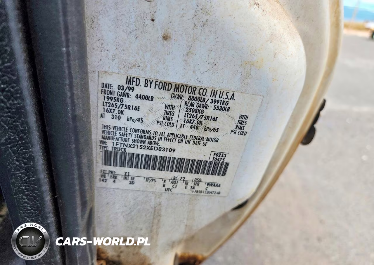 1999 Ford F250 Super Duty VIN:1FTNX21S2XED83109 - 12