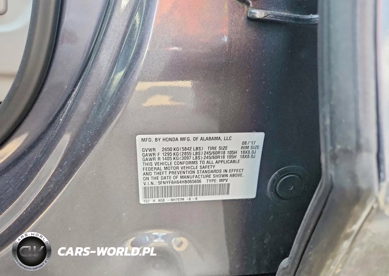 2017 Honda Pilot Exl VIN:5FNYF6H64HB065606 - 13