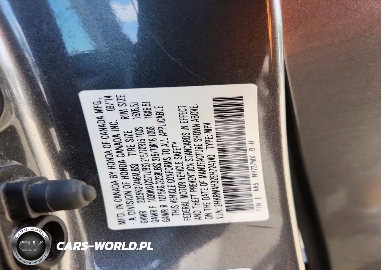 2014 Honda Cr-V Lx VIN:2HKRM4H32EH724140 - 14