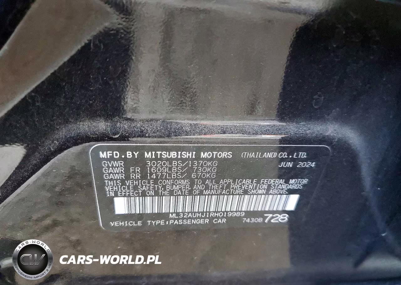 2024 Mitsubishi Mirage Es VIN:ML32AUHJ1RH019989 - 12