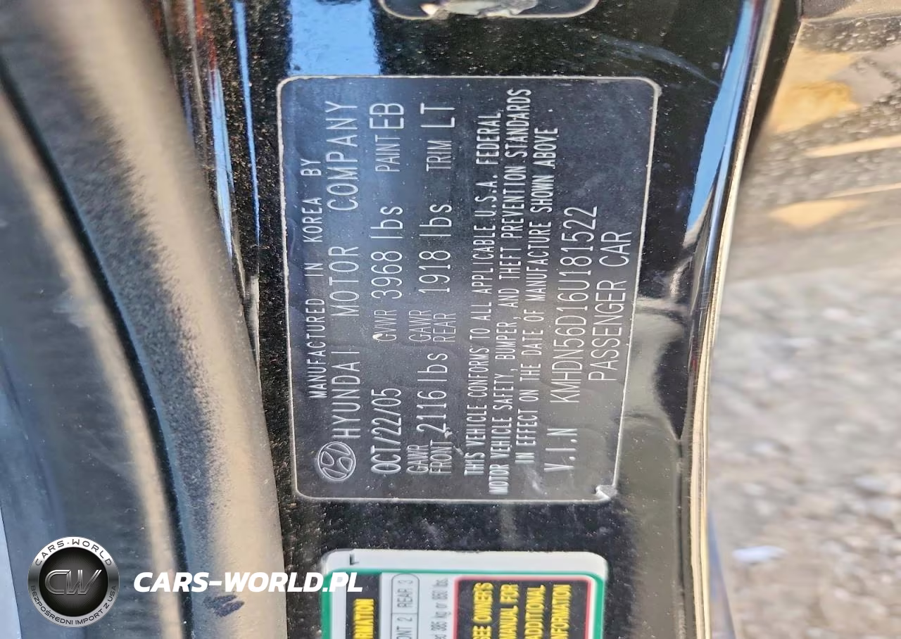 2006 Hyundai Elantra Gls VIN:KMHDN56D16U181522 - 14