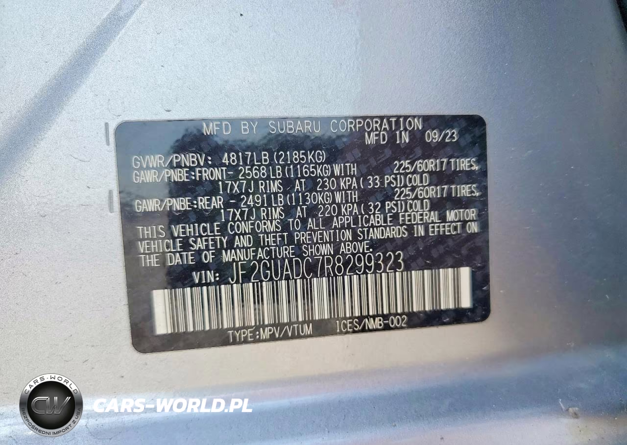 2024 Subaru Crosstrek Premium VIN:JF2GUADC7R8299323 - 14