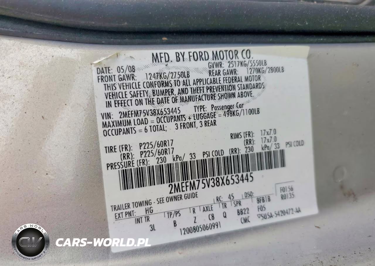 2008 Mercury Grand Marquis Ls VIN:2MEFM75V38X653445 - 12