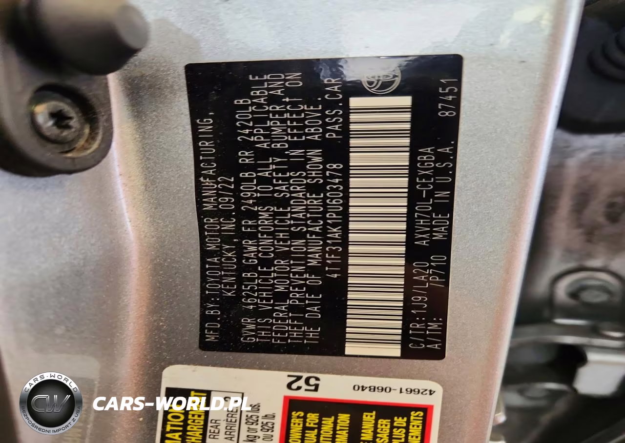 2023 Toyota Camry Xle VIN:4T1F31AK1PU603478 - 12