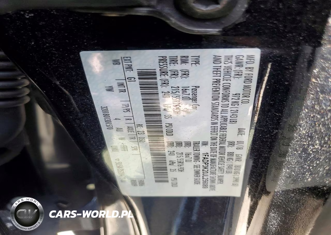 2018 Ford Focus Se VIN:1FADP3K20JL256089 - 12