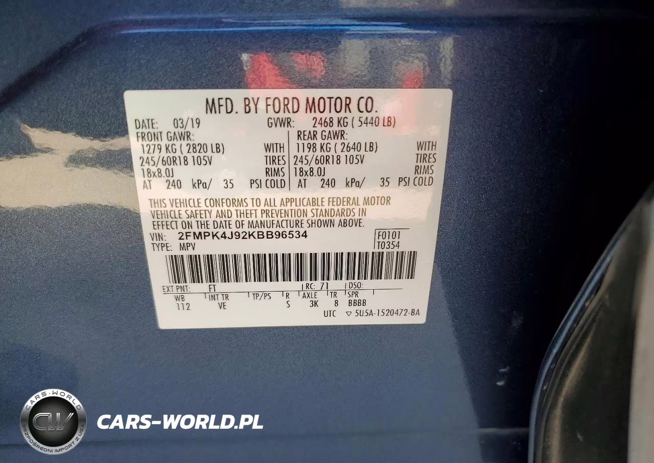 2019 Ford Edge Sel VIN:2FMPK4J92KBB96534 - 13