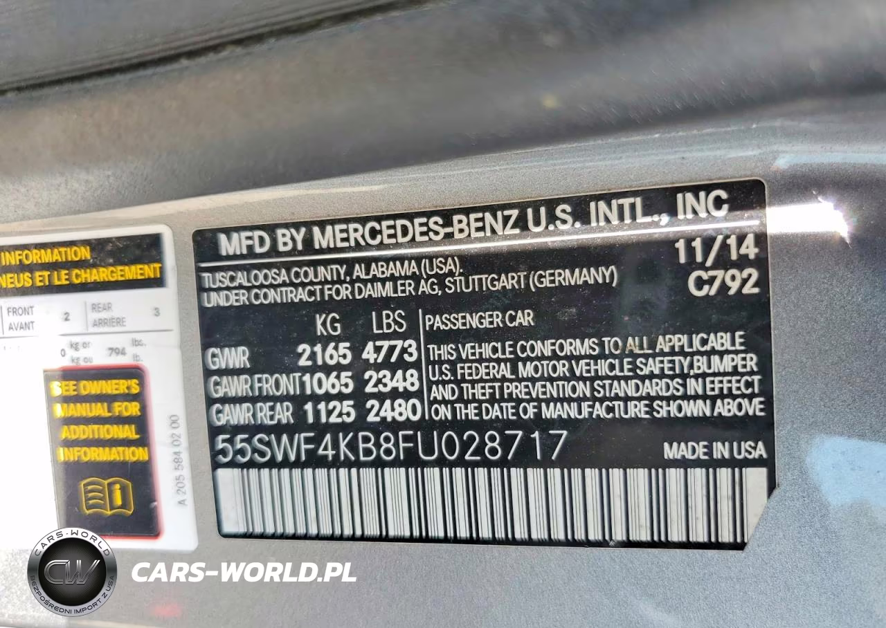 2015 Mercedes-Benz C 300 4Matic VIN:55SWF4KB8FU028717 - 13