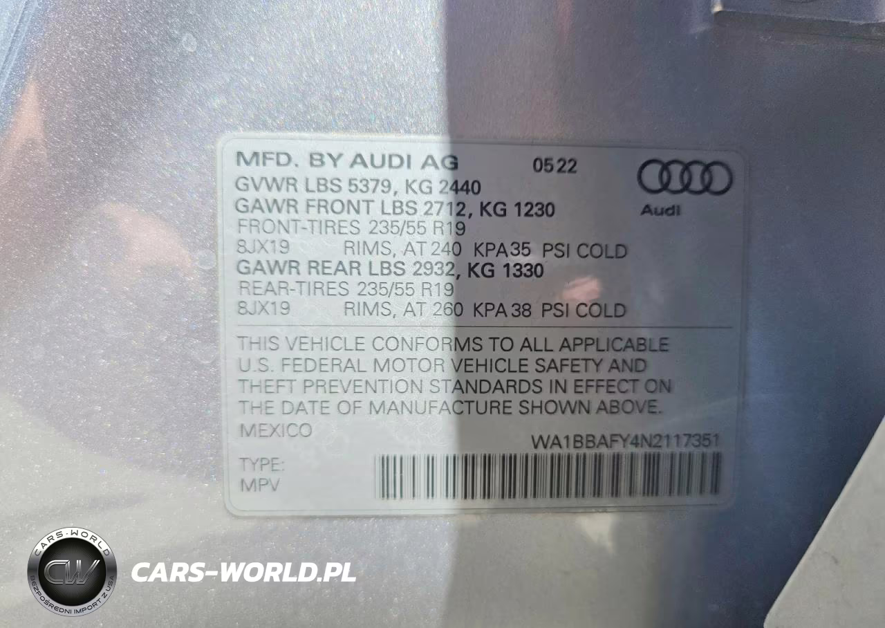 2022 Audi Q5 Premium Plus 40 VIN:WA1BBAFY4N2117351 - 12
