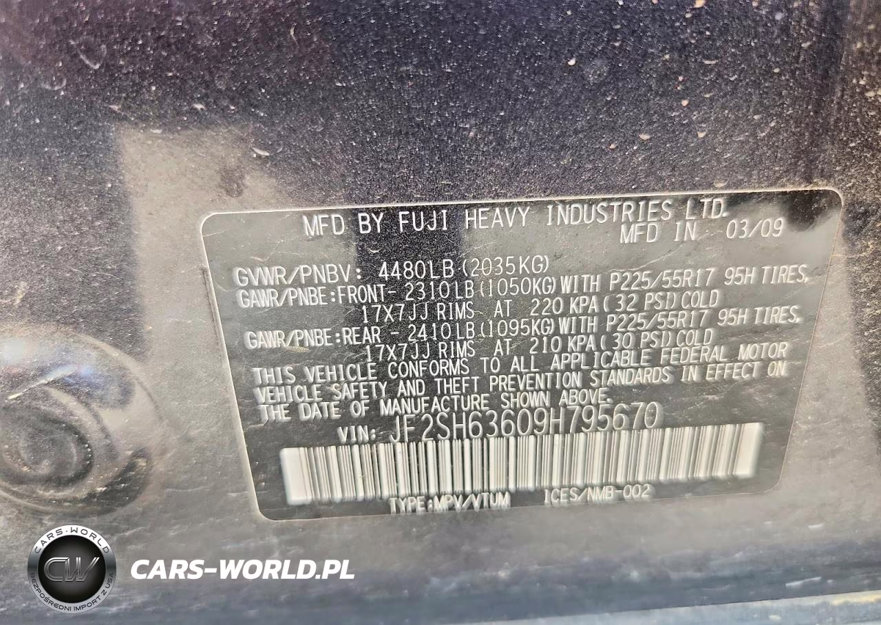 2009 Subaru Forester 2.5X Premium VIN:JF2SH63609H795670 - 13