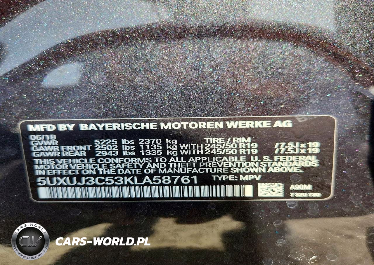 2019 BMW X4 xDrive30I VIN:5UXUJ3C53KLA58761 - 13