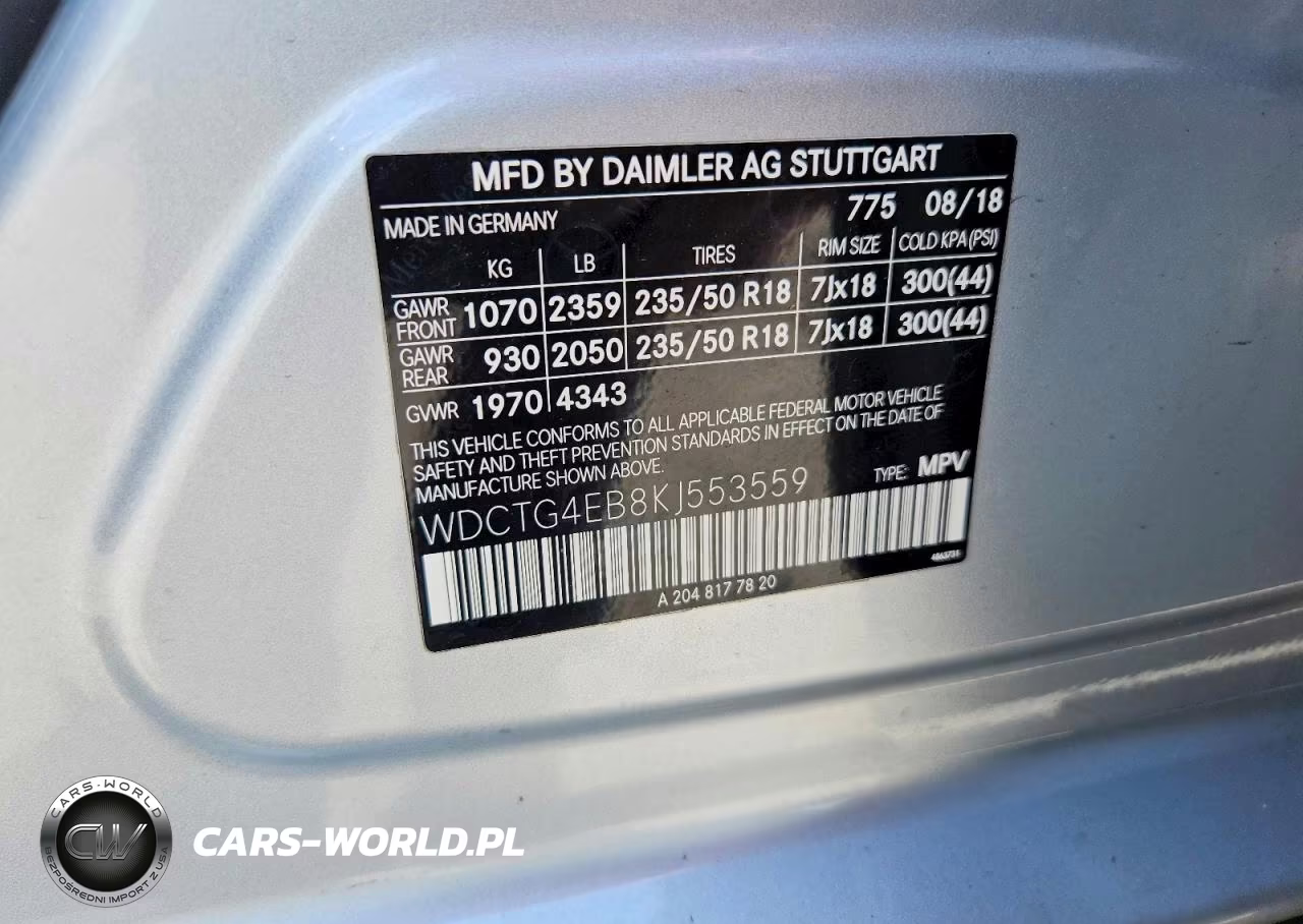 2019 Mercedes-Benz Gla 250 VIN:WDCTG4EB8KJ553559 - 12
