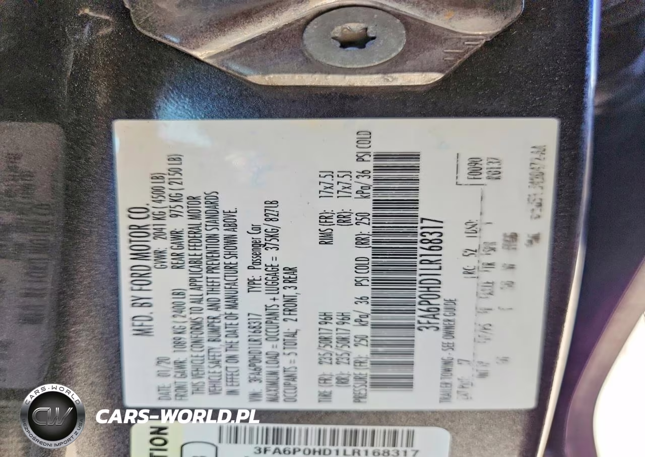 2020 Ford Fusion Se VIN:3FA6P0HD1LR168317 - 12
