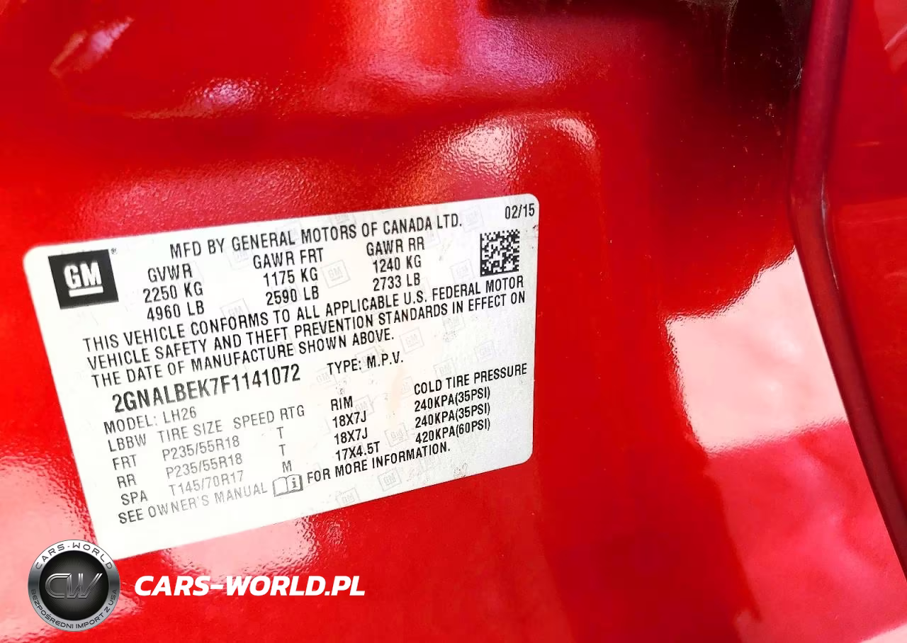 2015 Chevrolet Eqinox VIN:2GNALBEK7F1141072 - 13