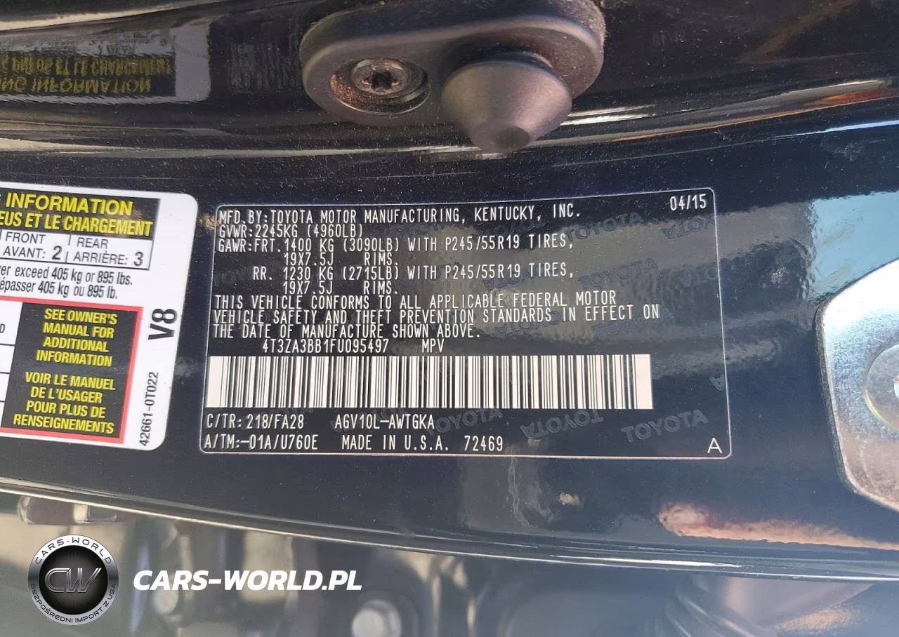 2015 Toyota Venza Le VIN:4T3ZA3BB1FU095497 - 12