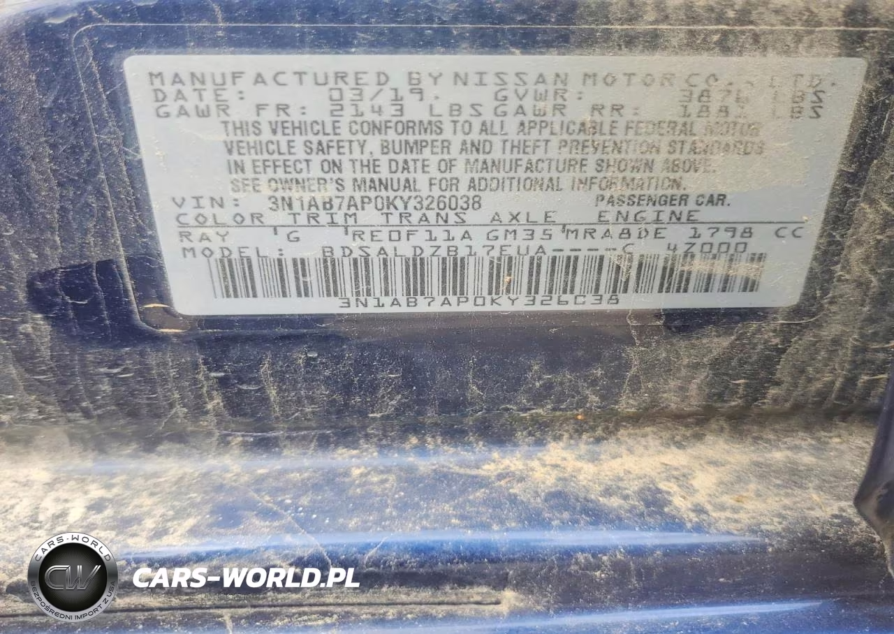 2019 Nissan Sentra Sv VIN:3N1AB7AP0KY326038 - 12