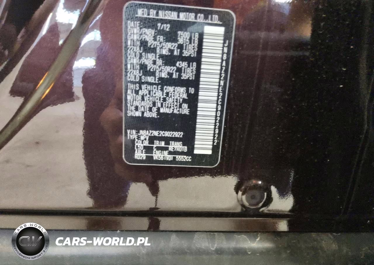 2012 Infiniti Qx56 Base VIN:JN8AZ2NE2C9022922 - 13