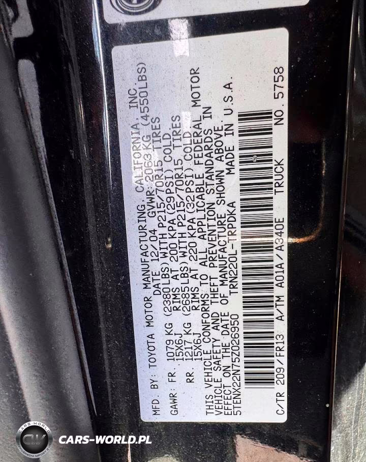2005 Toyota Tacoma Base VIN:5TENX22N75Z026950 - 10